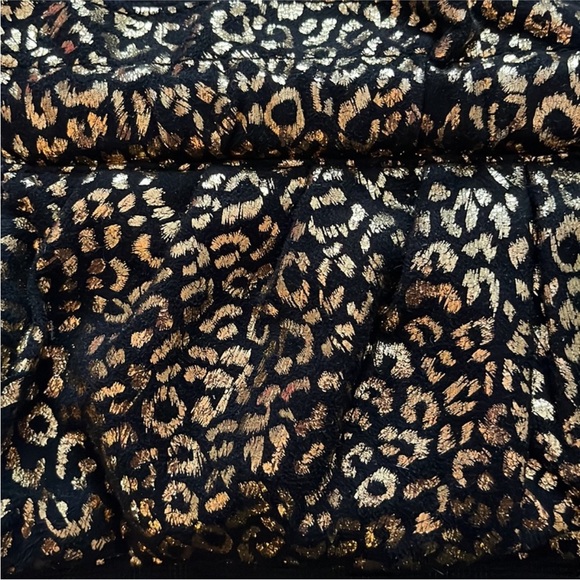 Express oversized black leopard & gold metallic clutch bag. New without tags. - Picture 2 of 7